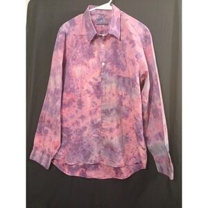 VTG Vincente Nesi Men's Long Sleeve Button Down Size 16 1/2  Tie Die Size Large